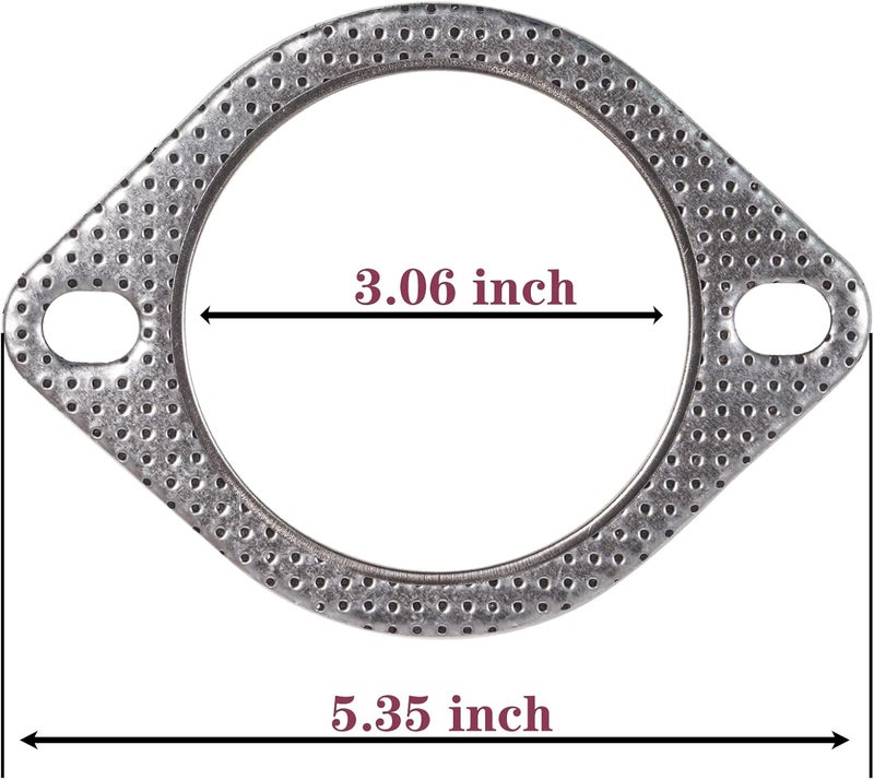 BEONEO -120-07610-0002 (3 Inch)-2 Bolt MLSG High Temp Exhaust Gasket 3" I.D. (Qty 2) - Heavy Duty be made of Metal And Fiber Laminate. - Image 2